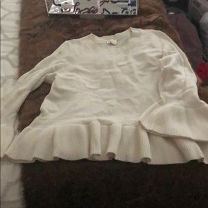 Kate spade cream peplum sweater size xl